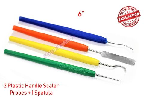 Dental Plastic Scaler 3pcs + Spatula | Dental Probes Disposable Plastic Scalers Crafts, Dental, Vet (Cynamed) in Saudi Arabia
