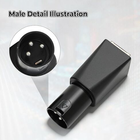 4 PCS DMX to RJ45 Connector Male/Fmale 3-Pin XLR Adapter Plug, This Adapter Can Use Any Cat-5 Ethernet Cable As A Dmx512 Cable, Black in Saudi Arabia