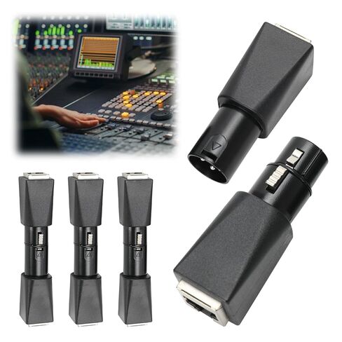 4 PCS DMX to RJ45 Connector Male/Fmale 3-Pin XLR Adapter Plug, This Adapter Can Use Any Cat-5 Ethernet Cable As A Dmx512 Cable, Black in Saudi Arabia