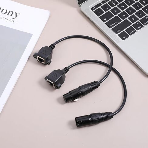 كابل محول أنثى XLR 3pin إلى RJ45، زوج واحد من موصل إيثرنت XLR ذكر إلى RJ45 موصل شبكة DMX تمديد إيثرنت لإضاءة LED ومكبرات الصوت والخلاطات والآلات الموسيقية، 1.1 قدم in Saudi Arabia