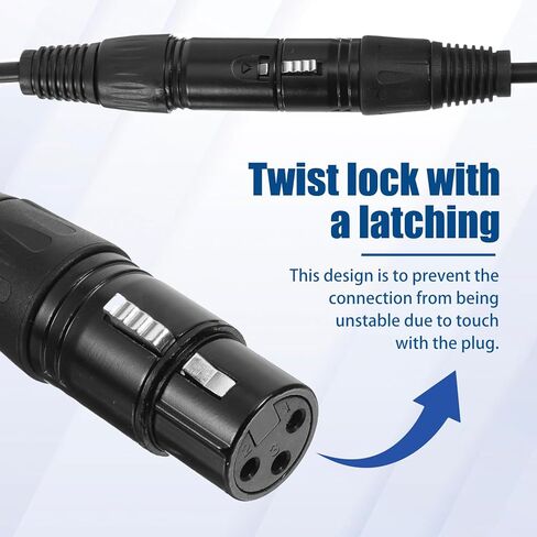 كابل محول أنثى XLR 3pin إلى RJ45، زوج واحد من موصل إيثرنت XLR ذكر إلى RJ45 موصل شبكة DMX تمديد إيثرنت لإضاءة LED ومكبرات الصوت والخلاطات والآلات الموسيقية، 1.1 قدم in Saudi Arabia