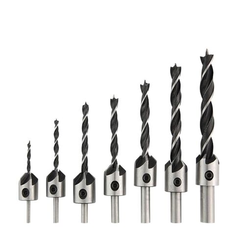 3mm-10mm HSS Countersunk Drill Bit Set Reamer Woodworking Chamfer Counterbore Pliot Hole Cutter Screw 4/7Pcs(7pcs 3-10mm) in Kuwait
