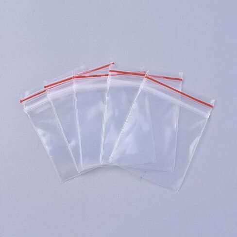 200Pcs Clear Rectangle Transparent Plastic Zip Bags Organizer Storage Top Seal Pouch Self Seal Resealable Packaging Bag 15x10cm in Saudi Arabia