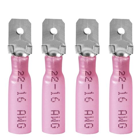 Uenhoy 100 Pcs Heat Shrink Female Spade Connectors, Blue 16-14 AWG Quick Disconnect Wire Connectors Electrical Spade Terminals, Waterproof Female Spade Terminal Kit for Automotive/Marine in Saudi Arabia