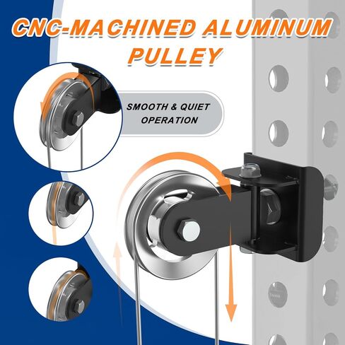J Bryant Aluminum Alloy LAT Pulldown Pulley Attachment for Cable Machines, Smooth-Machined Pulley Design, Fits 3x3 Power Racks with 5/8''–1'' Holes, Durable Lightweight Accessory for Home Gym in Saudi Arabia