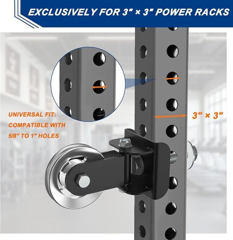 J Bryant Aluminum Alloy LAT Pulldown Pulley Attachment for Cable Machines, Smooth-Machined Pulley Design, Fits 3x3 Power Racks with 5/8''–1'' Holes, Durable Lightweight Accessory for Home Gym in Saudi Arabia