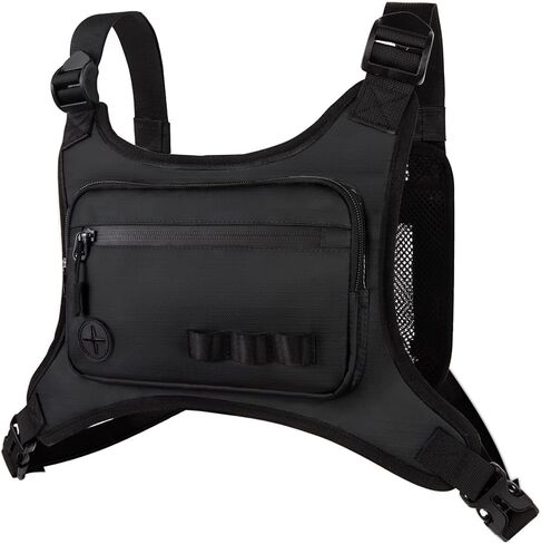 ركض حزمة الصدر للرجال للنساء: حقيبة سترة أمامية خفيفة الوزن في الهواء الطلق - حامل هاتف مقاوم للماء لركوب الدراجات في التمرين على الركض التزلج على التزلج الأسود in Kuwait