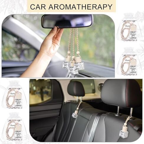 18 Set Christmas Appreciation Gifts for Employee Bulk Hanging Car Air Freshener Diffuser Car Empty Glass Essential Oil Diffuser Thank You Inspirational Gifts for Coworker Teacher(Team Thank You) in Saudi Arabia