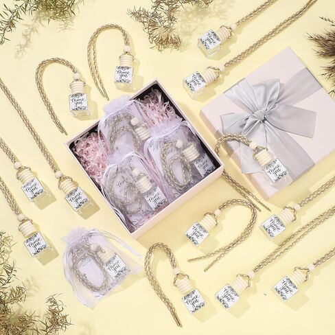 18 Set Christmas Appreciation Gifts for Employee Bulk Hanging Car Air Freshener Diffuser Car Empty Glass Essential Oil Diffuser Thank You Inspirational Gifts for Coworker Teacher(Team Thank You) in Saudi Arabia