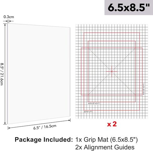 Photopolymer Grip Mat with Printed Guides for Stamping, Multi-Use Non-Slip Sticky Mats Fit in Stamp Positioning Tool for Card Making Hold Your Cardstock in Place When Stamping, Stencil (6 X 6 inch) in Saudi Arabia