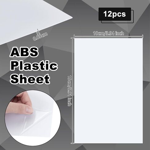 OLYCRAFT 12 Sheets White ABS Plastic Sheet 5.9x3.9 Inch ABS Plastic Panel 0.5mm Thick Hard Plastic Sheet Polystyrene Flexible Plastic Board Sheet for Building Model Material Supplies in Saudi Arabia