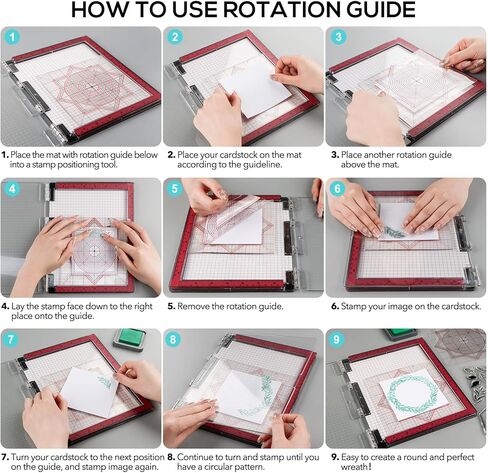 Photopolymer Grip Mat with Printed Guides for Stamping, Multi-Use Non-Slip Sticky Mats Fit in Stamp Positioning Tool for Card Making Hold Your Cardstock in Place When Stamping, Stencil (6 X 6 inch) in Saudi Arabia