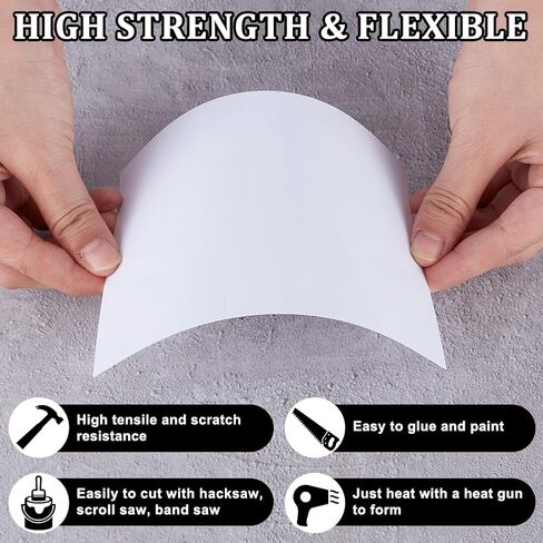 OLYCRAFT 12 Sheets White ABS Plastic Sheet 5.9x3.9 Inch ABS Plastic Panel 0.5mm Thick Hard Plastic Sheet Polystyrene Flexible Plastic Board Sheet for Building Model Material Supplies in Saudi Arabia