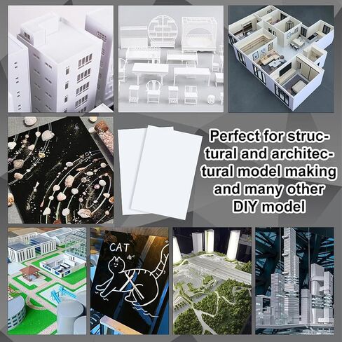 OLYCRAFT 12 Sheets White ABS Plastic Sheet 5.9x3.9 Inch ABS Plastic Panel 0.5mm Thick Hard Plastic Sheet Polystyrene Flexible Plastic Board Sheet for Building Model Material Supplies in Saudi Arabia