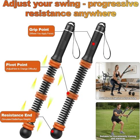 Portable Adjustable Cordless Weighted Battle Rope, Silent Home Gym Fitness Equipment, Low-Impact Full-Body Workout for HIIT Cardio Strength Training Men Women with Storage Bag (Black) in Saudi Arabia