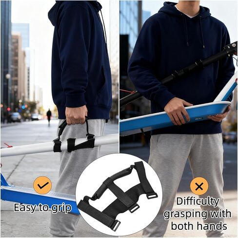 2 PCS Universal Scooter Carry Strap Heavy-Duty Nylon Handles for Electric Scooter Portable Transport and Basket Attachment Adjustable Hand Carry Strap Extender in Kuwait