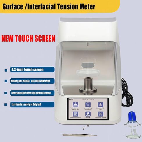 Automatic Interfacial Tensiometer Liquid Surface Tension Meter With ASTM D-971 Standard Accuracy 0.1mN/m Platinum Plate Measuring Range 0 to 1000mN/m For Food Oil Paint Test in Kuwait