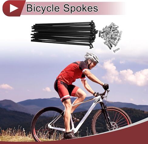 28 Set 12G Bicycle Spoke 123 mm Bike Wheel Spoke Carbon Steel Black in Saudi Arabia