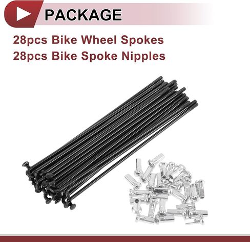 28 Set 12G Bicycle Spoke 123 mm Bike Wheel Spoke Carbon Steel Black in Saudi Arabia