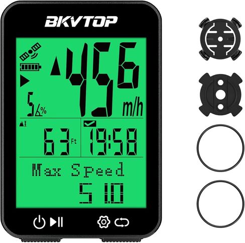 كمبيوتر GPS للدراجة كمبيوتر لاسلكي لركوب الدراجات مع دعم 9 لغات، 2.4 بوصة عداد سرعة LCD سهل القراءة، مقاوم للماء IPX7، بدء التشغيل التلقائي MPH KMH للدراجة الجبلية على الطرق in Saudi Arabia