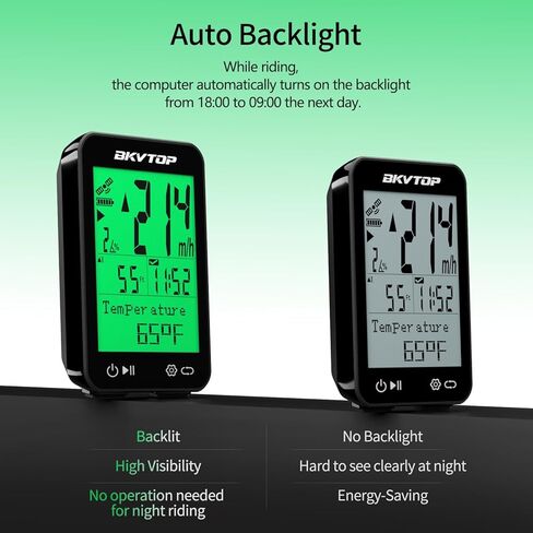 كمبيوتر GPS للدراجة كمبيوتر لاسلكي لركوب الدراجات مع دعم 9 لغات، 2.4 بوصة عداد سرعة LCD سهل القراءة، مقاوم للماء IPX7، بدء التشغيل التلقائي MPH KMH للدراجة الجبلية على الطرق in Saudi Arabia