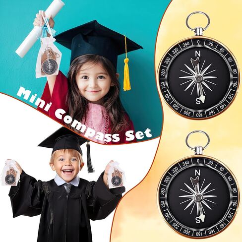 90 Pcs Compasses Wedding Party Favors Set Mini Compass Souvenir Nautical with Tags and Organza Bag for Birthday Travel Party Souvenir in Kuwait
