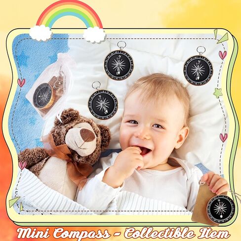 90 Pcs Compasses Wedding Party Favors Set Mini Compass Souvenir Nautical with Tags and Organza Bag for Birthday Travel Party Souvenir in Kuwait