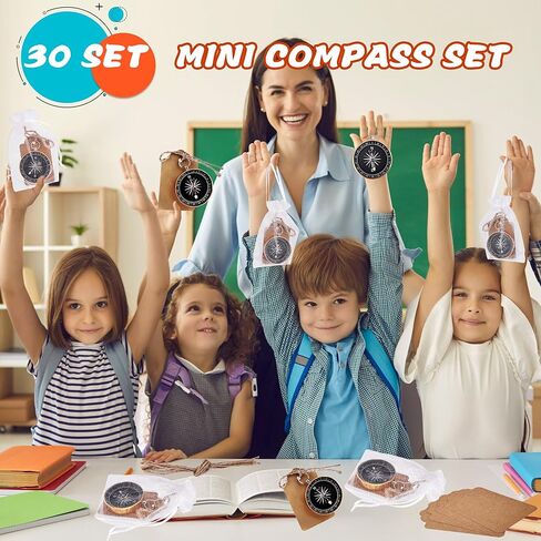 90 Pcs Compasses Wedding Party Favors Set Mini Compass Souvenir Nautical with Tags and Organza Bag for Birthday Travel Party Souvenir in Kuwait