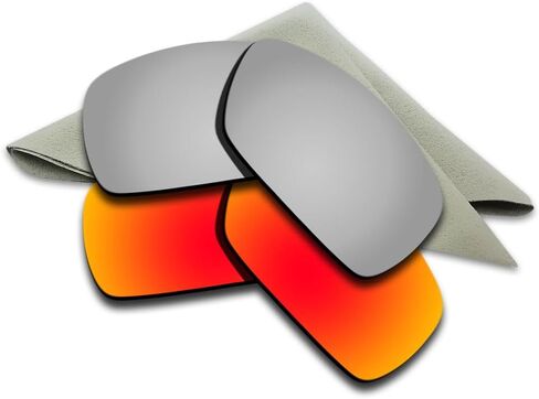استبدال العدسات المستقطبة لنظارات Oakley Spike الشمسية - فضي تيتانيوم معكوس + أحمر ناري in Saudi Arabia