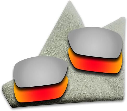 استبدال العدسات المستقطبة لنظارات Oakley Spike الشمسية - فضي تيتانيوم معكوس + أحمر ناري in Saudi Arabia