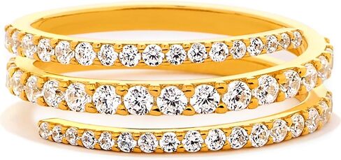 STORYJEWELLERY خواتم مطلية بالذهب للنساء، خواتم زركونيا مكعبة للنساء، خاتم حلزوني، خاتم بيان، مجوهرات بسيطة، هدايا لها in Saudi Arabia