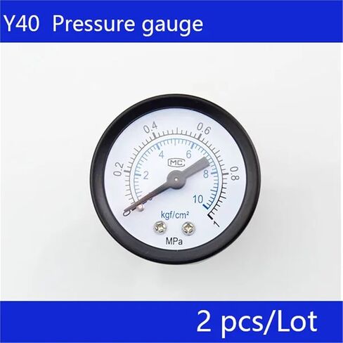 2pcs Y40 1/8" Thread Small Axial Pneumatic Air Pressure Gauge Measuring Range 1MPa in Saudi Arabia