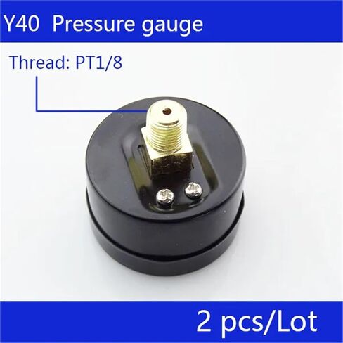 2pcs Y40 1/8" Thread Small Axial Pneumatic Air Pressure Gauge Measuring Range 1MPa in Saudi Arabia