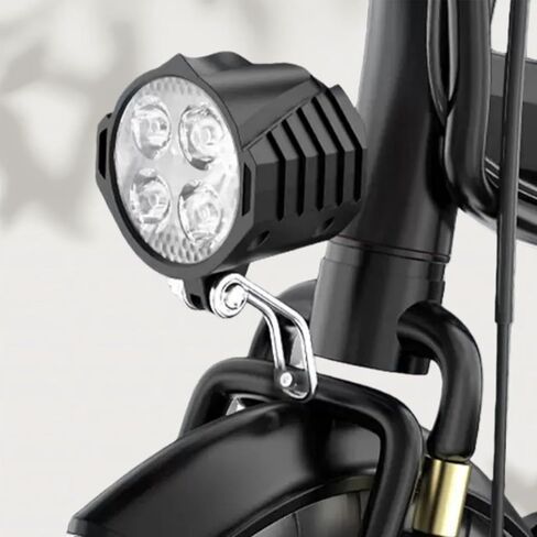 Ebike LED المصباح 3 دبوس أنثى موصل مقاوم للماء فائقة السطوع 12W 300 لوكس ليلة ركوب الخيل الأمامي ضوء مع القرن تحذير ل48V 36V دراجة جبلية قابلة للطي وسكوتر الإلكترونية in Saudi Arabia