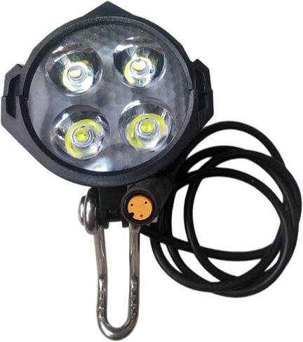 Ebike LED المصباح 3 دبوس أنثى موصل مقاوم للماء فائقة السطوع 12W 300 لوكس ليلة ركوب الخيل الأمامي ضوء مع القرن تحذير ل48V 36V دراجة جبلية قابلة للطي وسكوتر الإلكترونية in Saudi Arabia