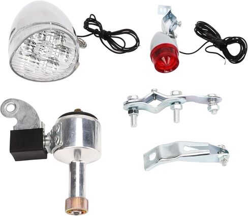 Retro Bike Light Set, Vintage LED Headlight Taillight Kit with Generator, DIY Modification Accessory, Night Travel Safety Lights, Aluminium Alloy ABS Material in Kuwait
