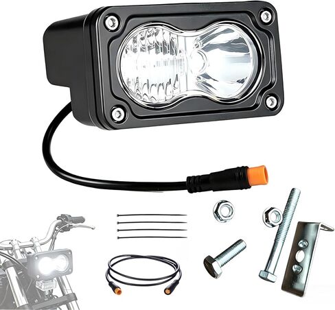 Baja Light Ridstar Q20، مصباح أمامي للدراجة الإلكترونية، 20 وات 6000K IP76 مقاوم للماء 3 دبابيس، حماية شعاع ساطع ليلاً، شريط إضاءة لـ Ridstar Q20 in Saudi Arabia