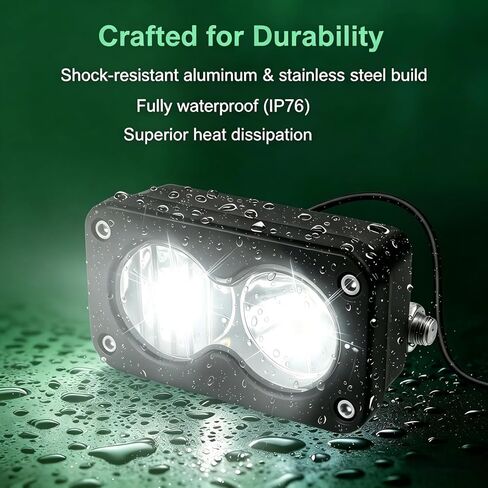 Baja Light Ridstar Q20، مصباح أمامي للدراجة الإلكترونية، 20 وات 6000K IP76 مقاوم للماء 3 دبابيس، حماية شعاع ساطع ليلاً، شريط إضاءة لـ Ridstar Q20 in Saudi Arabia
