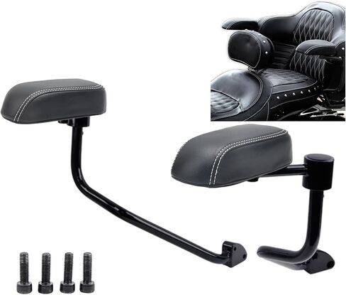 PANICAL Motorcycle for Indian 2014-2026 Highway Master Passenger Handrails Black Leather Dots (Silver outlets) in Saudi Arabia