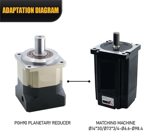 Helical Gearbox PGH90 6Arcmin High Precision Planetary Reducer with 14/19mm Input Engraver 90ST 750W Servo Motor(15 TO 1-16MM FOR 90 SERVO) in Kuwait