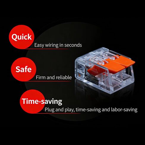 90pcs/kit Quick-Release Wire Connector TemminalBlocks,2/3/5 Pin Lever-Nut, Reusable CopperElectrode,PVC Insulated,for Home ElectricalConnections,with Storage Case, Wire ConnectionBlocks in Saudi Arabia