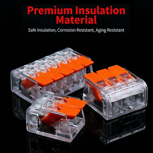 90pcs/kit Quick-Release Wire Connector TemminalBlocks,2/3/5 Pin Lever-Nut, Reusable CopperElectrode,PVC Insulated,for Home ElectricalConnections,with Storage Case, Wire ConnectionBlocks in Saudi Arabia
