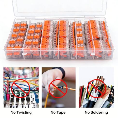 90pcs/kit Quick-Release Wire Connector TemminalBlocks,2/3/5 Pin Lever-Nut, Reusable CopperElectrode,PVC Insulated,for Home ElectricalConnections,with Storage Case, Wire ConnectionBlocks in Saudi Arabia