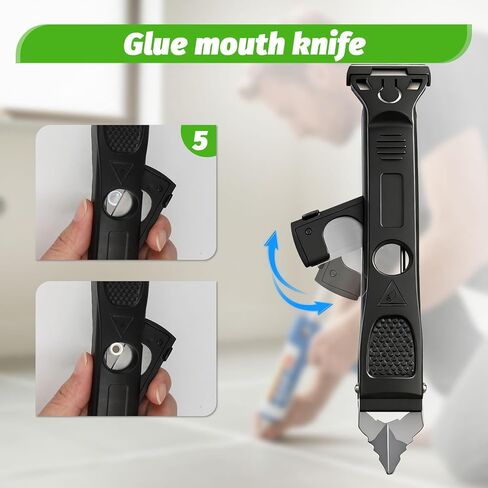 أداة السد 6 في 1 أداة تشطيب مانع للتسرب ومكشطة إزالة الجص مع 6 وسادات سيليكون، أداة إزالة مانع التسرب وتشذيب مع ممسحة مطاطية للحمام والنافذة والباب والمطبخ in Kuwait