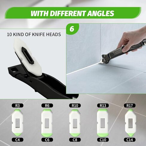 أداة السد 6 في 1 أداة تشطيب مانع للتسرب ومكشطة إزالة الجص مع 6 وسادات سيليكون، أداة إزالة مانع التسرب وتشذيب مع ممسحة مطاطية للحمام والنافذة والباب والمطبخ in Kuwait