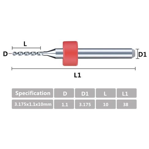 PCB مجموعة لقمة مثقاب 1.1 مللي متر بت 3.175 مللي متر عرقوب طباعة لوحة دوائر كهربائية كربيد الحفر باستخدام الحاسب الآلي 10 قطعة in Kuwait