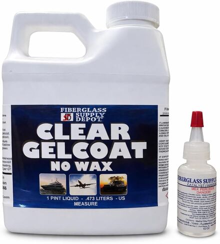 طلاء جيلكوت شفاف من الألياف الزجاجية بدون شمع جلكوت بحري مقاوم للأشعة فوق البنفسجية للاستخدام الداخلي والخارجي مع مقوي 15cc MEKP in Kuwait