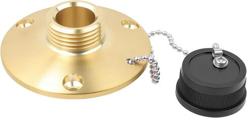 513120-1 مخرج مياه للغسيل، 1/2 بوصة × 3/4 بوصة مكتمل بغطاء بلاستيكي أسود مقاوم للماء وسلسلة خرز من الفولاذ المقاوم للصدأ، للقوارب واليخوت وعربات التخييم وخزانات وقود المقطورات وما إلى ذلك مدخل المياه العذبة ﻿ in Kuwait