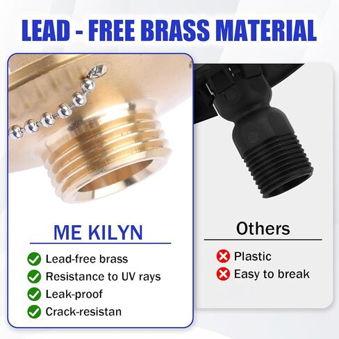 513120-1 مخرج مياه للغسيل، 1/2 بوصة × 3/4 بوصة مكتمل بغطاء بلاستيكي أسود مقاوم للماء وسلسلة خرز من الفولاذ المقاوم للصدأ، للقوارب واليخوت وعربات التخييم وخزانات وقود المقطورات وما إلى ذلك مدخل المياه العذبة ﻿ in Kuwait