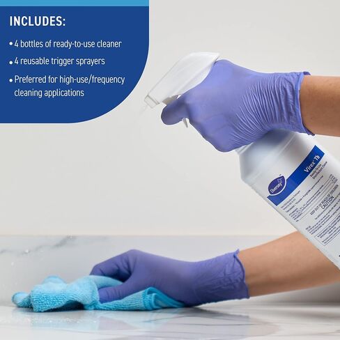 دايفرسي - منظف مطهر جاهز للاستخدام من Virex Tb - 32 أونصة (عبوة مكونة من 4 زجاجات + 4 مشغلات رذاذ) in Saudi Arabia